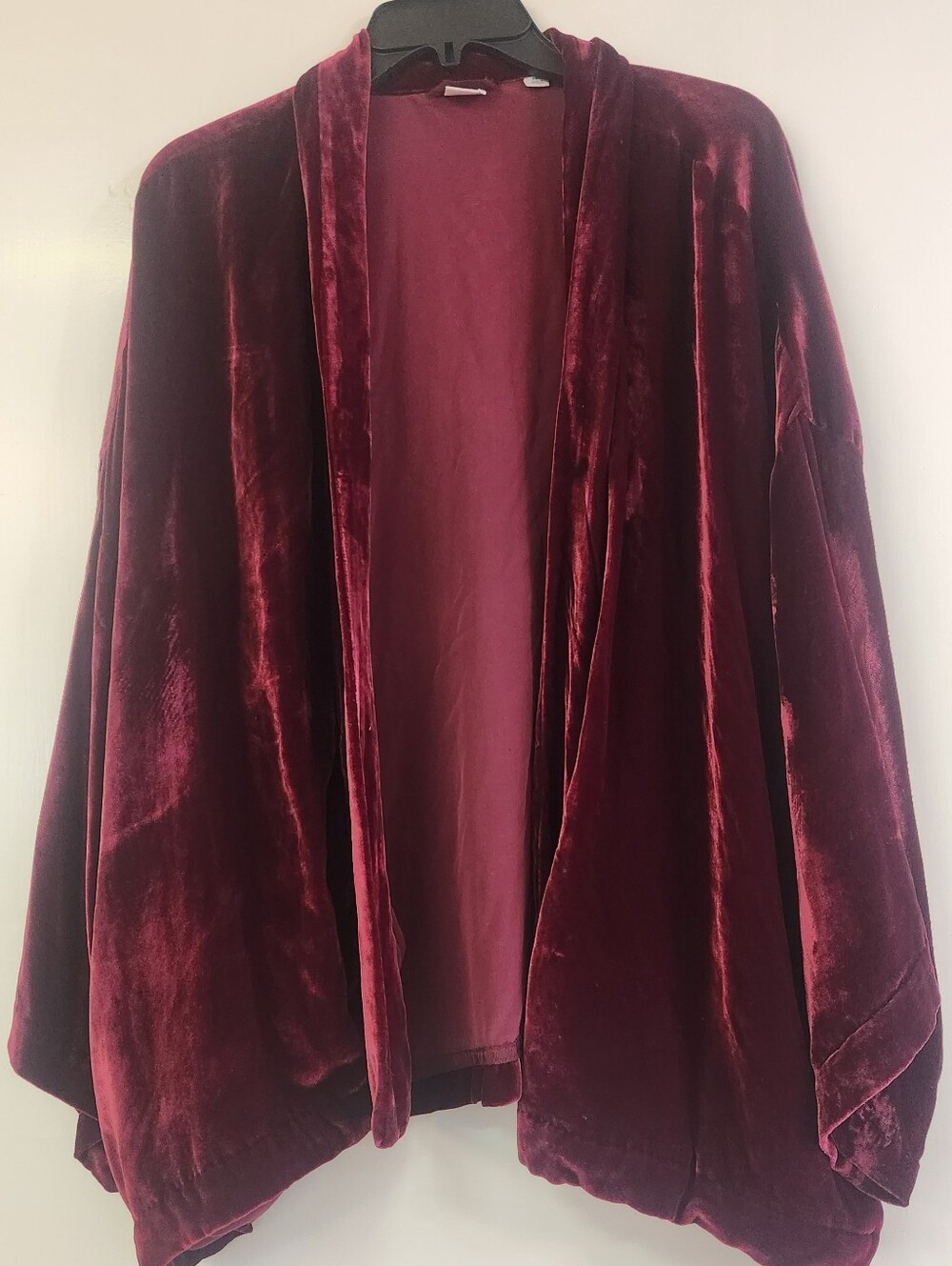 GAP Burgundy Velvet Open-Front Jacket